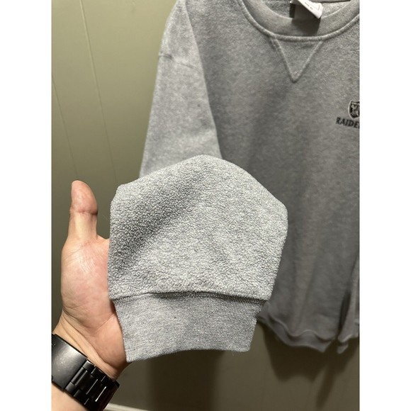 Vintage NFL Oakland Raiders Oversized Grey Wolfe Fleece Pullover Men’s Sz XL - Picture 6 of 6